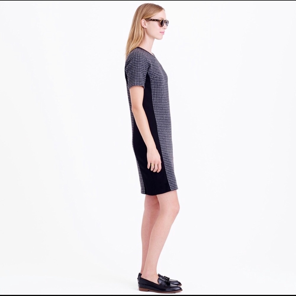 J. Crew Mixed Gray Black Houndstooth Dress Size 2P - Picture 4 of 8
